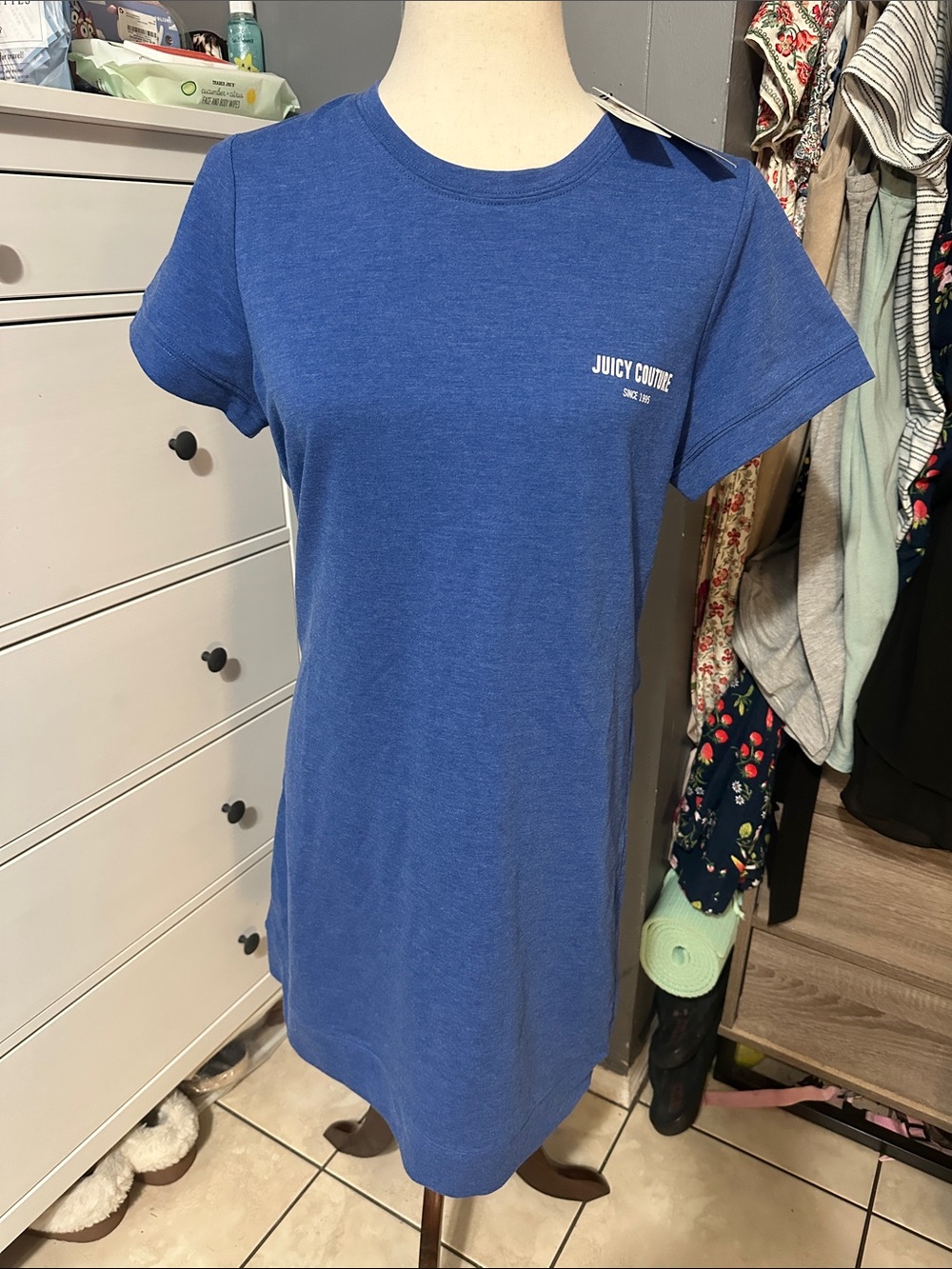 Juicy Couture Blue Crewneck Tee Dress